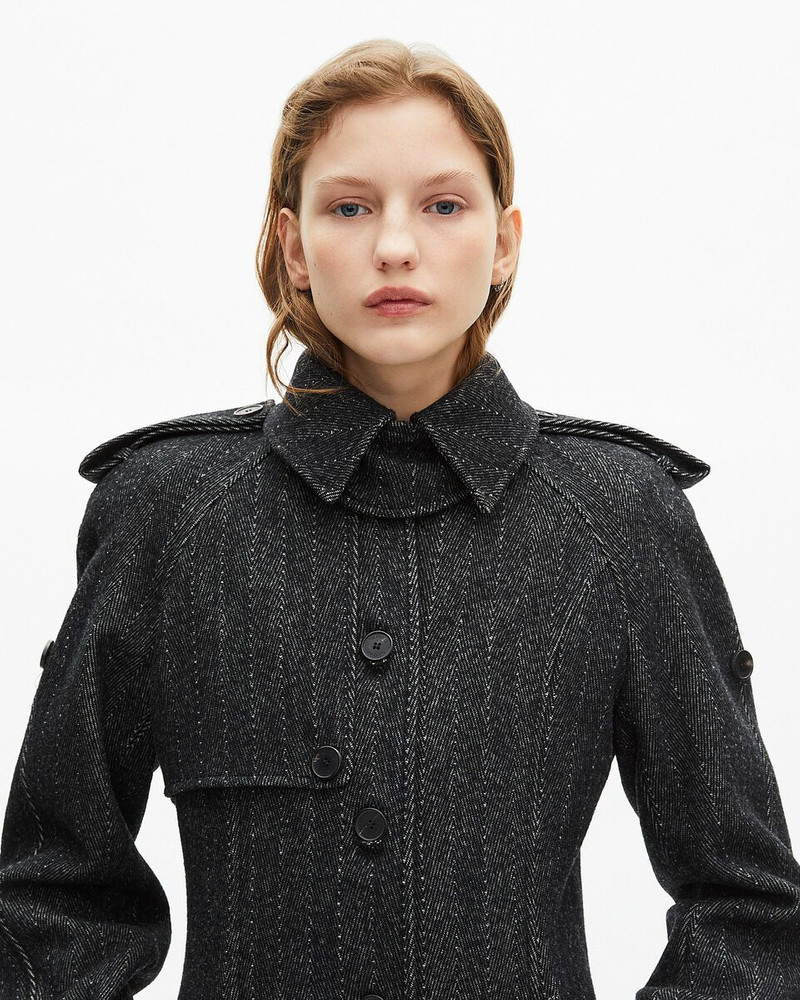 LONG DARK GRAY WOOL COAT 5