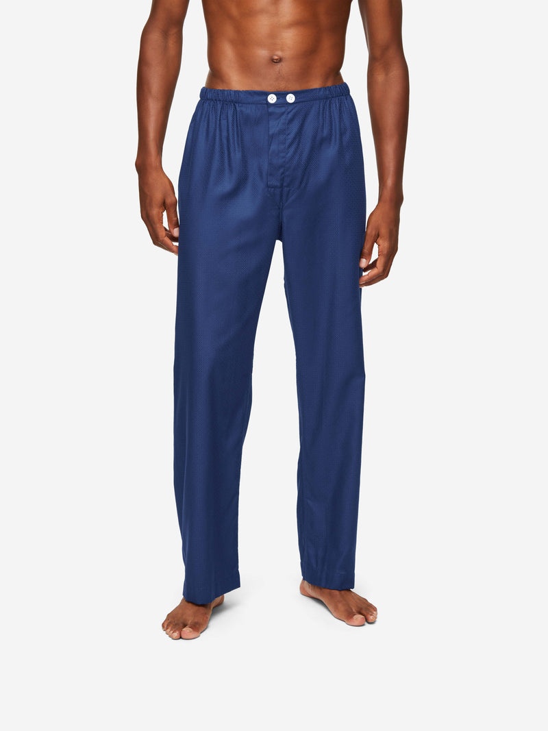 Men's Classic Fit Pyjamas Lombard 6 Cotton Jacquard Navy - 6