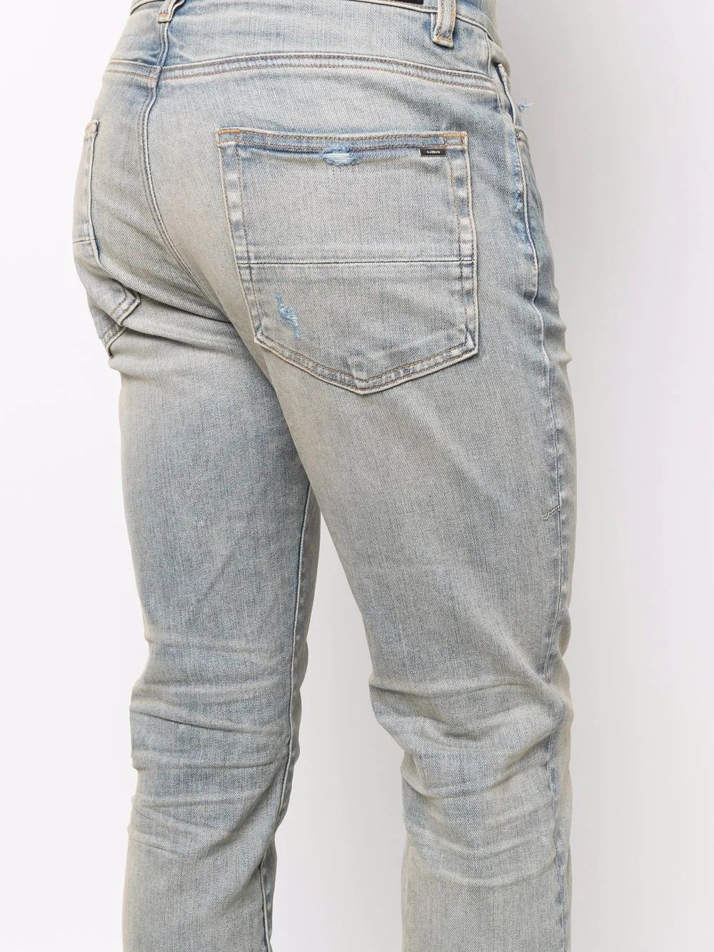 logo-patch stonewashed skinny jeans - 5