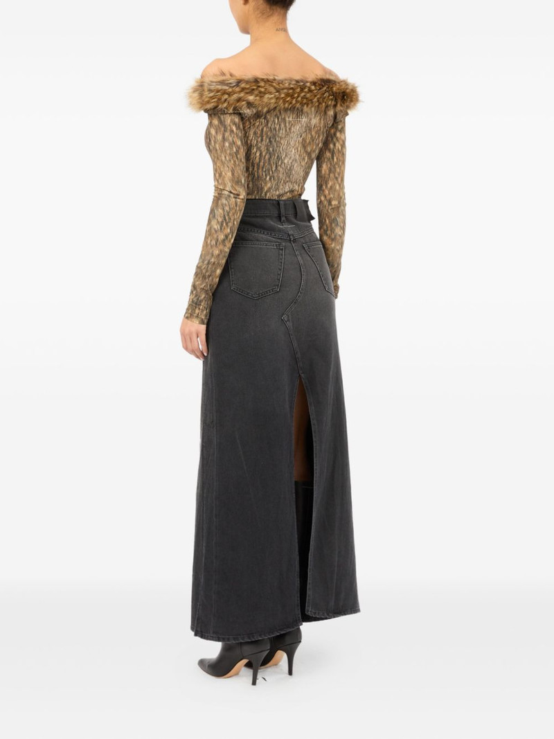 paint-splatter denim skirt 5