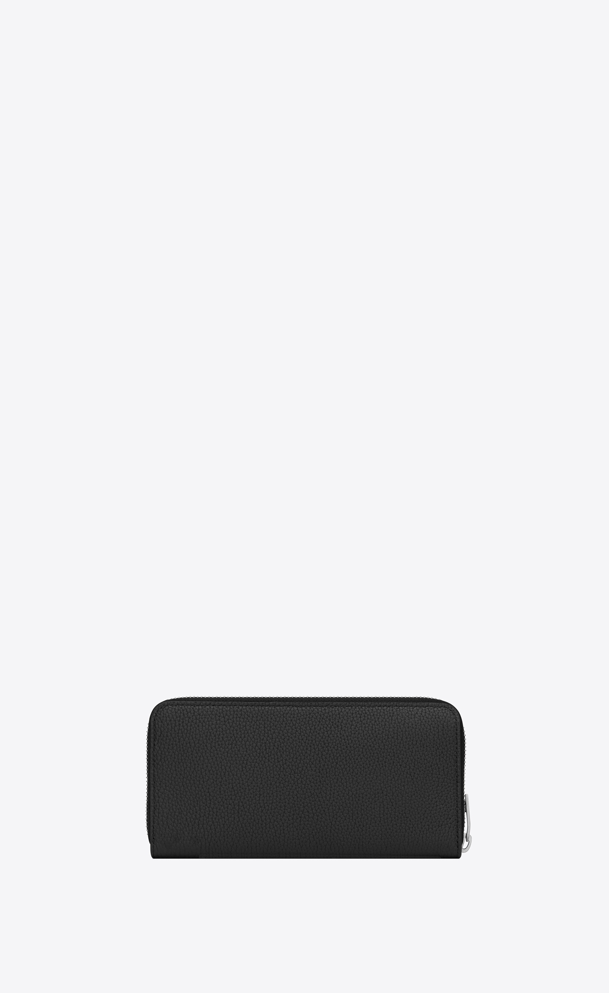 cassandre shadow saint laurent zip-around wallet in grained leather - 2