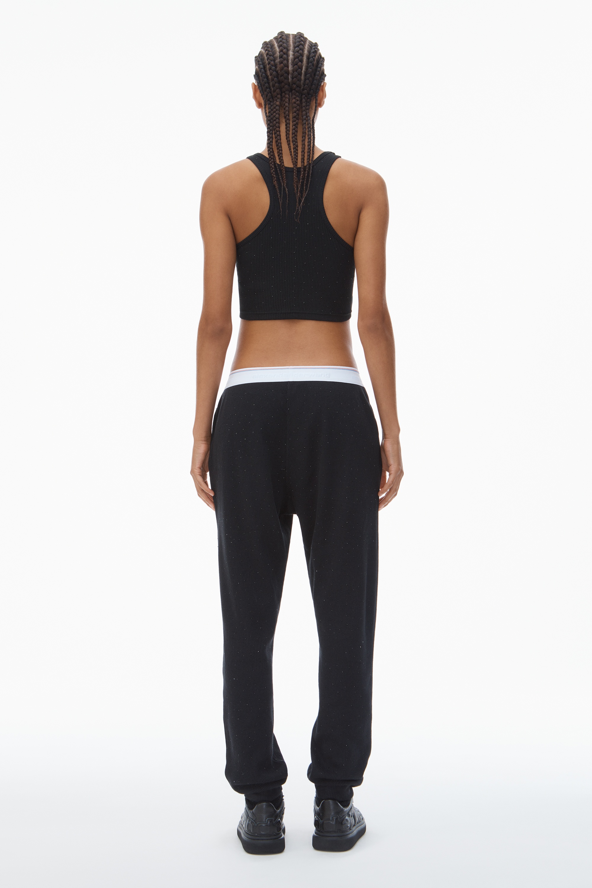 Crystal Hotfix Jogger Pant in Waffle Knit - 5