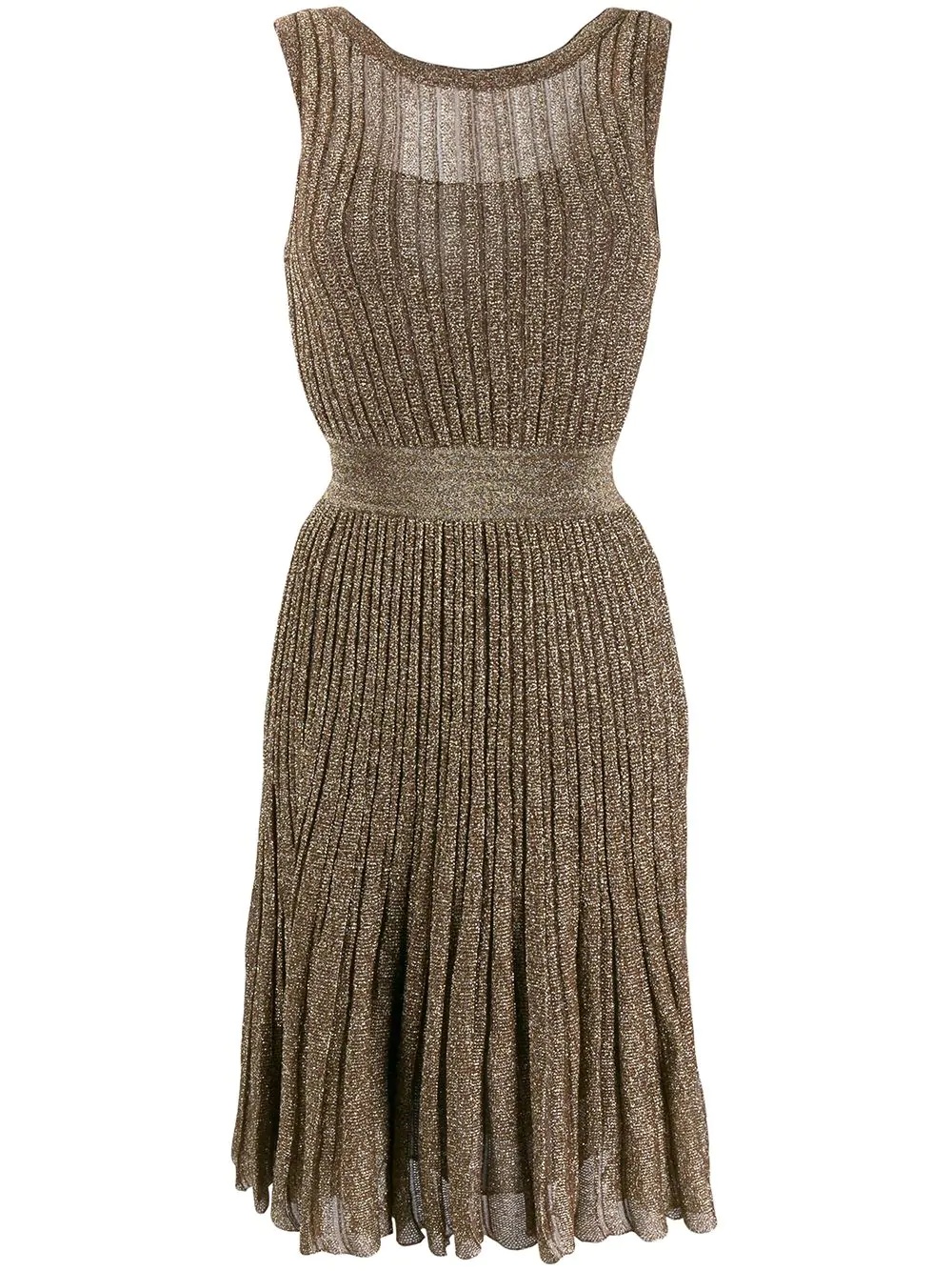 metallic pleated dress - 1