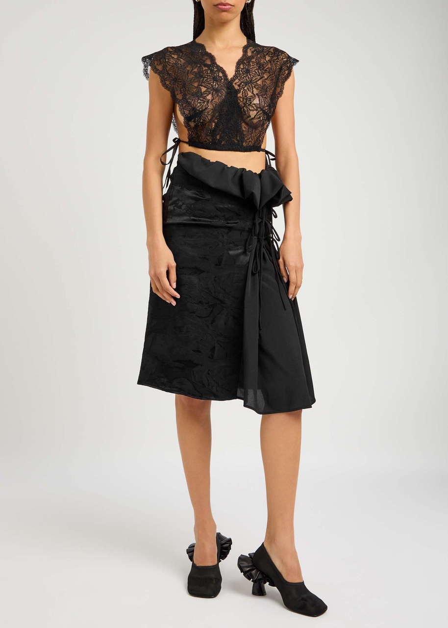 Dries Van Noten Sebia Floral-jacquard Moiré Midi Skirt - 4