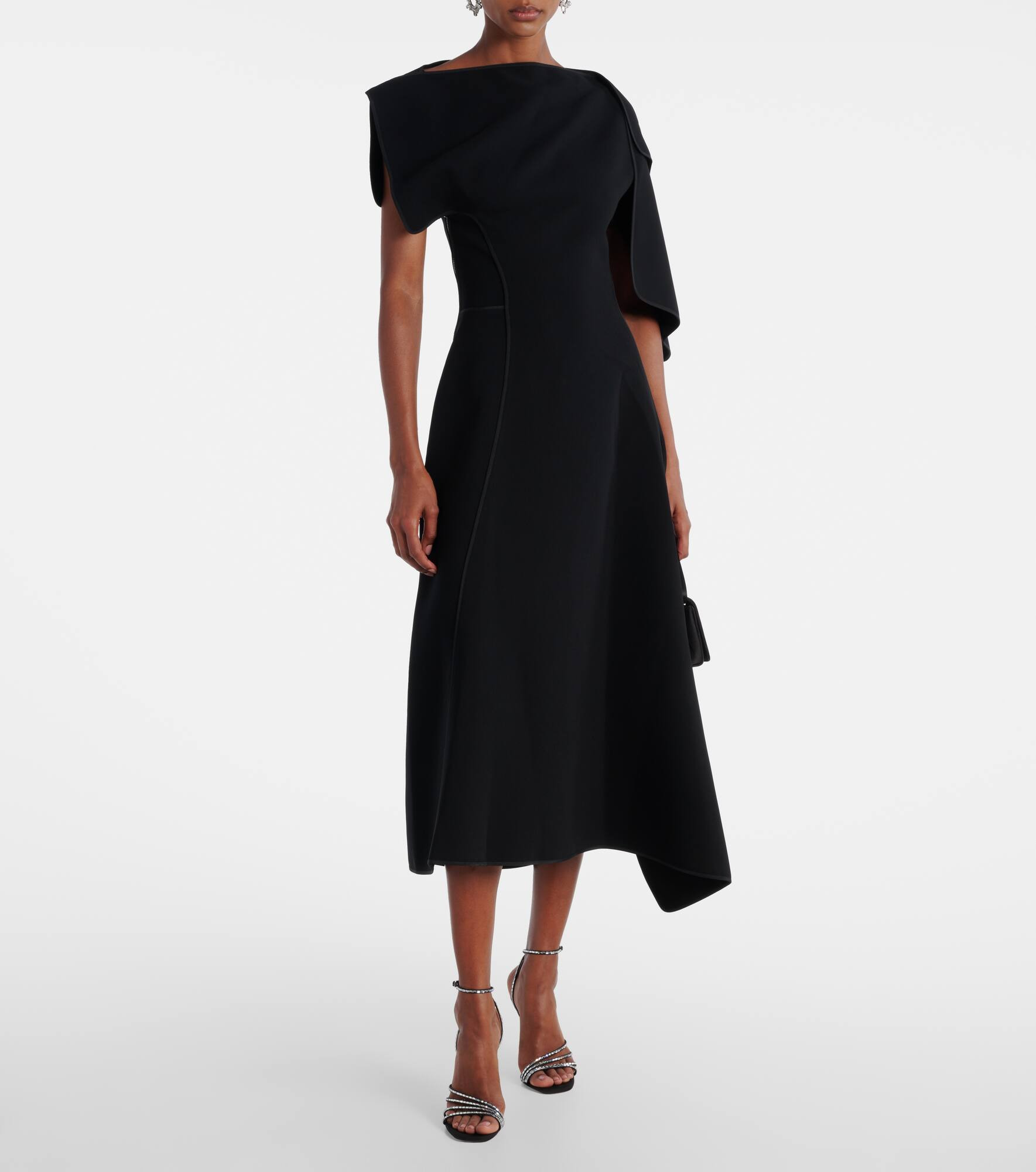 Diadem draped asymmetric midi dress - 2