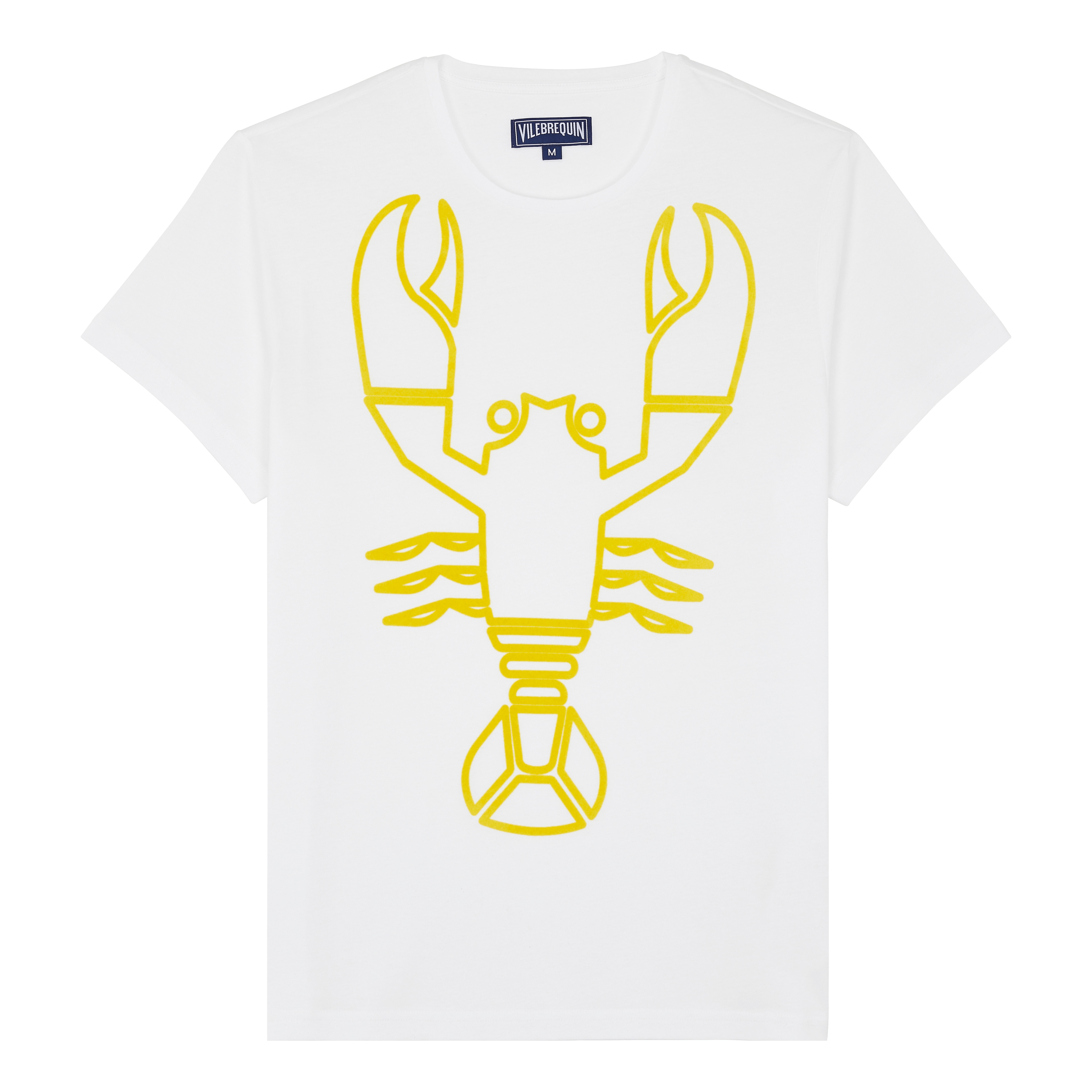 Men Organic Cotton T-Shirt Placed Flocked Lobster - 1