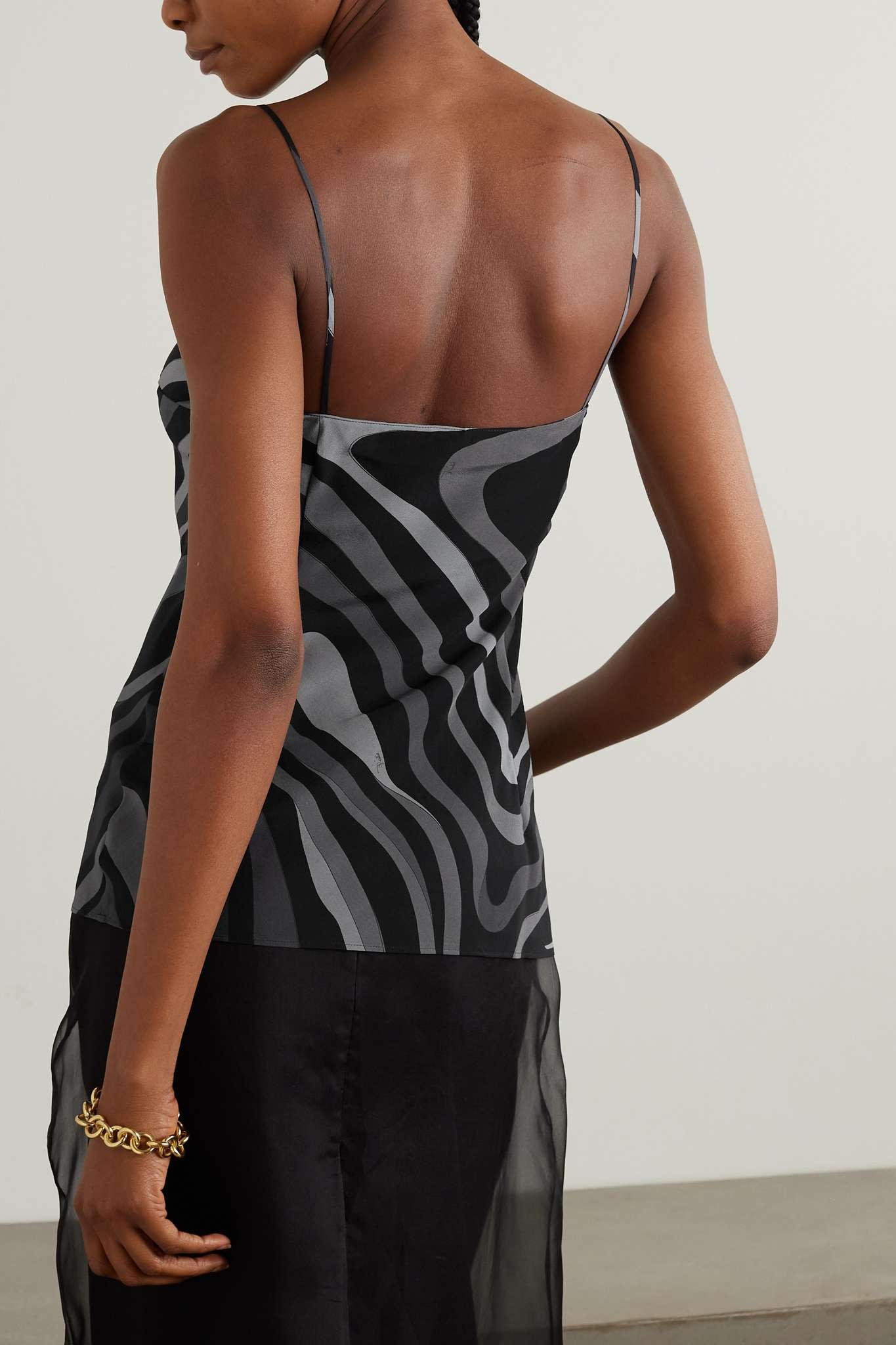 Printed silk crepe de chine camisole - 3