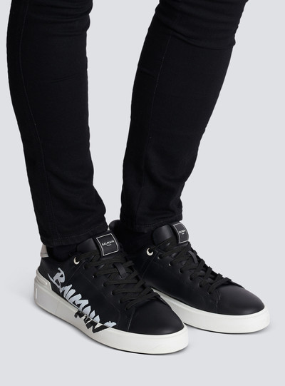 Balmain B-Court printed leather trainers outlook