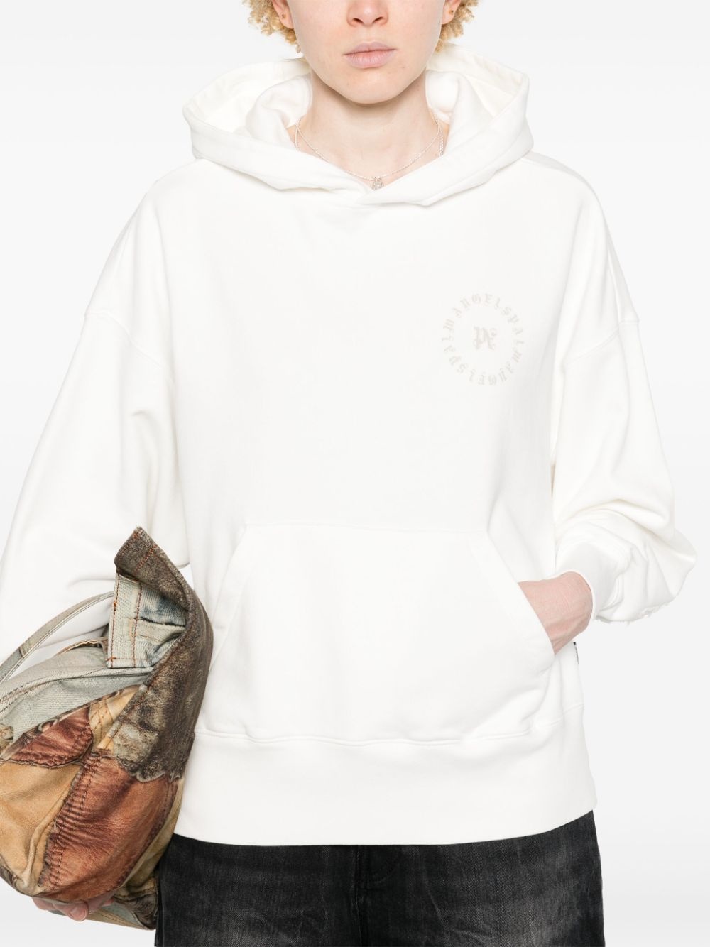 logo-print cotton hoodie - 5