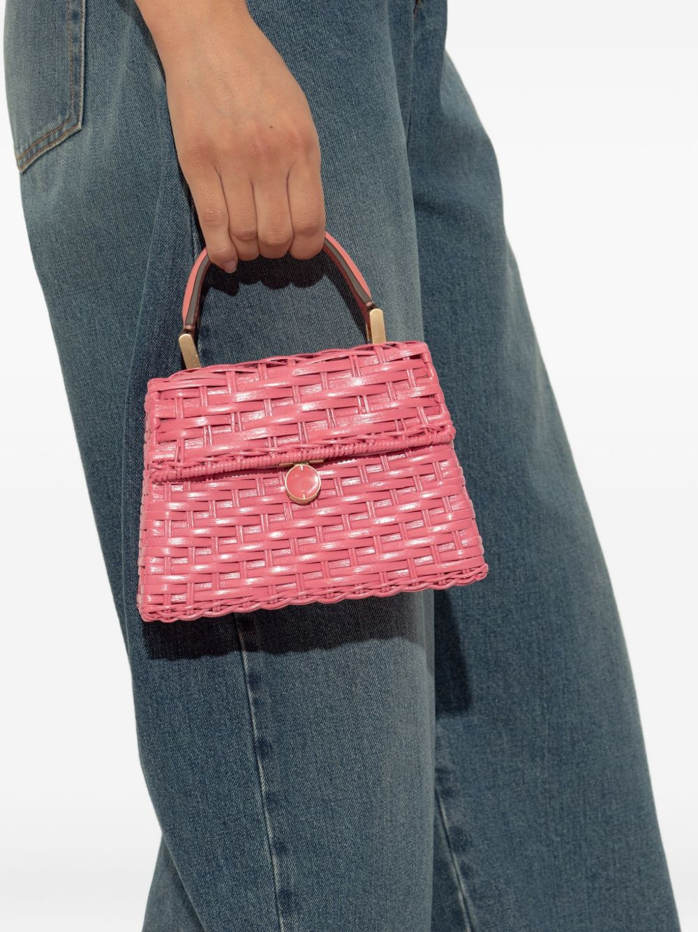 woven top-handle mini bag - 2