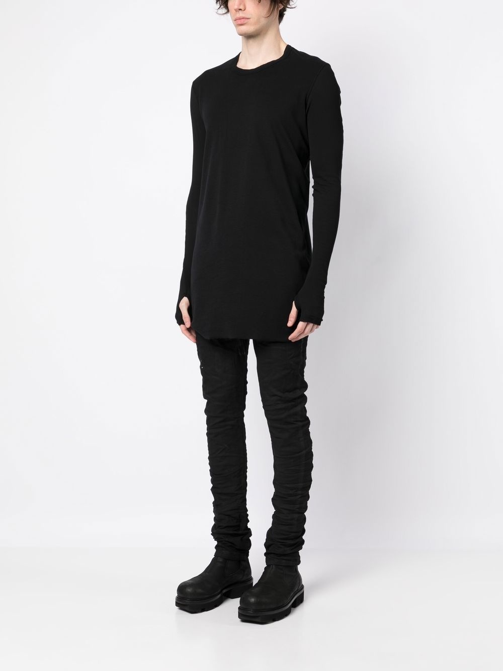 crew neck longline top - 3