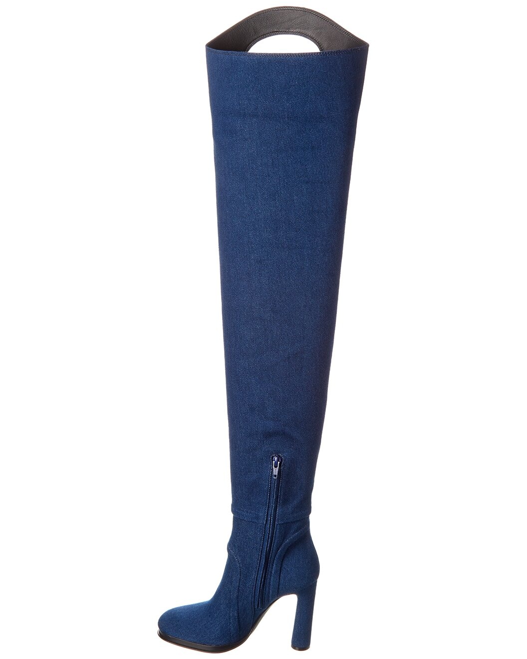 Burberry Wader Porthole Detail Topstitched Denim Boot - 2