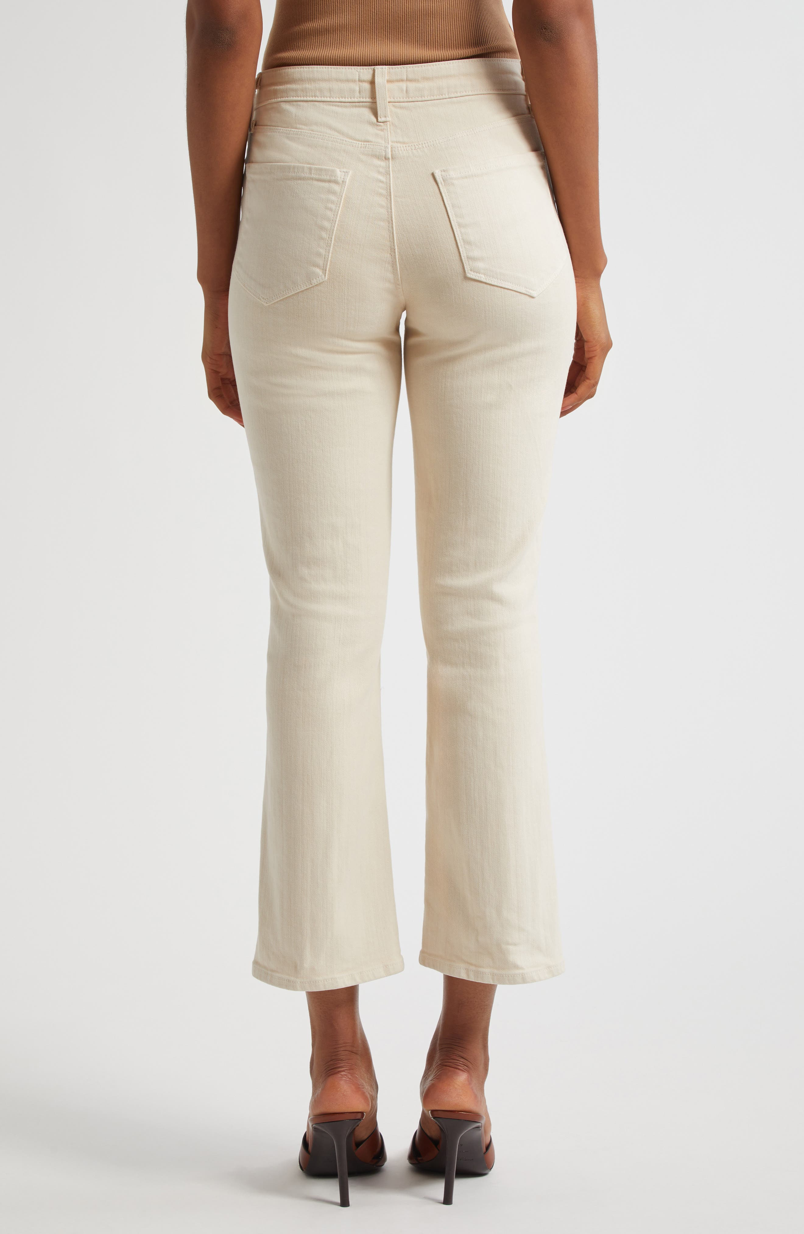 L'AGENCE Noya High Waist Flare Ankle Jeans in French Vanilla at Nordstrom - 3