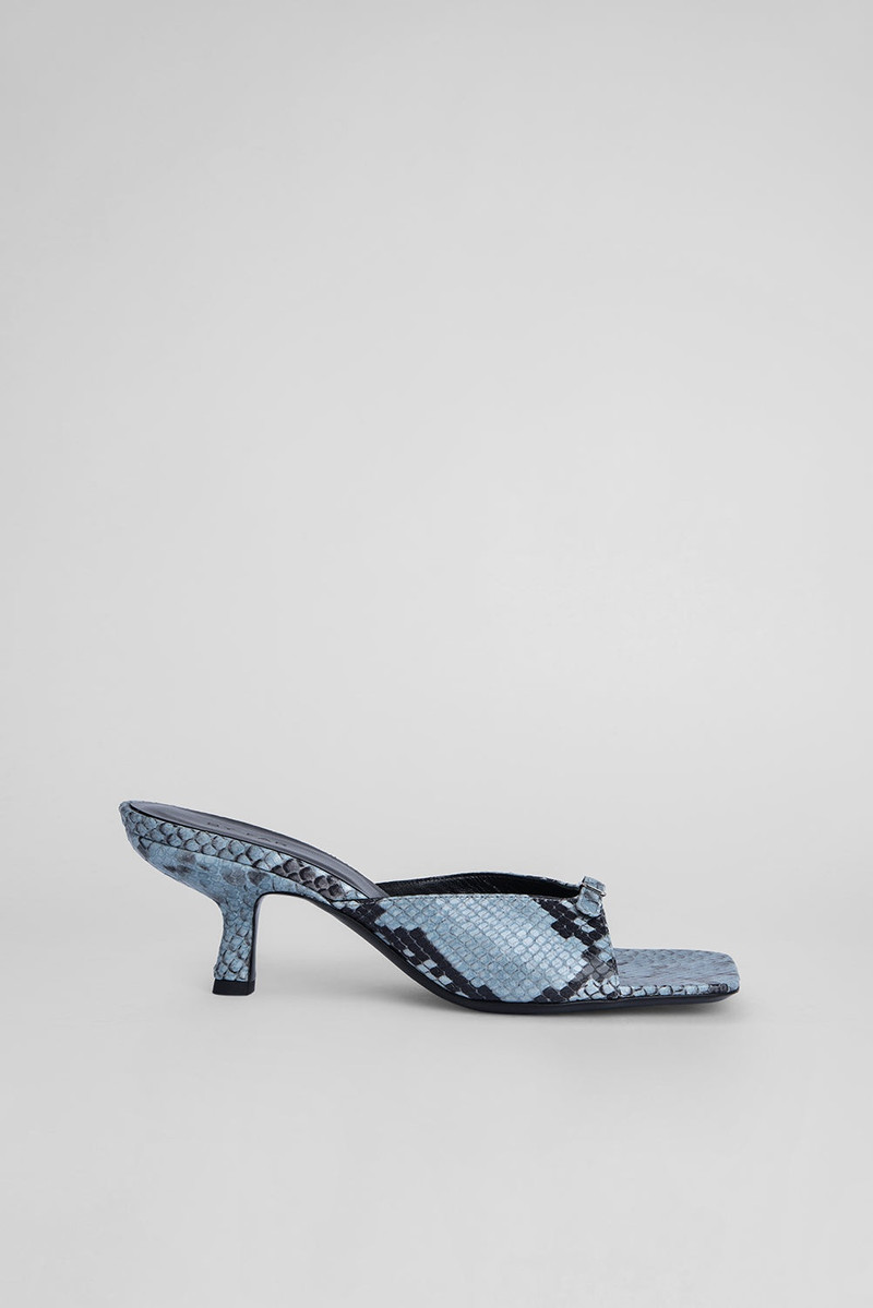 Erin Light Blue Snake Print Leather 1