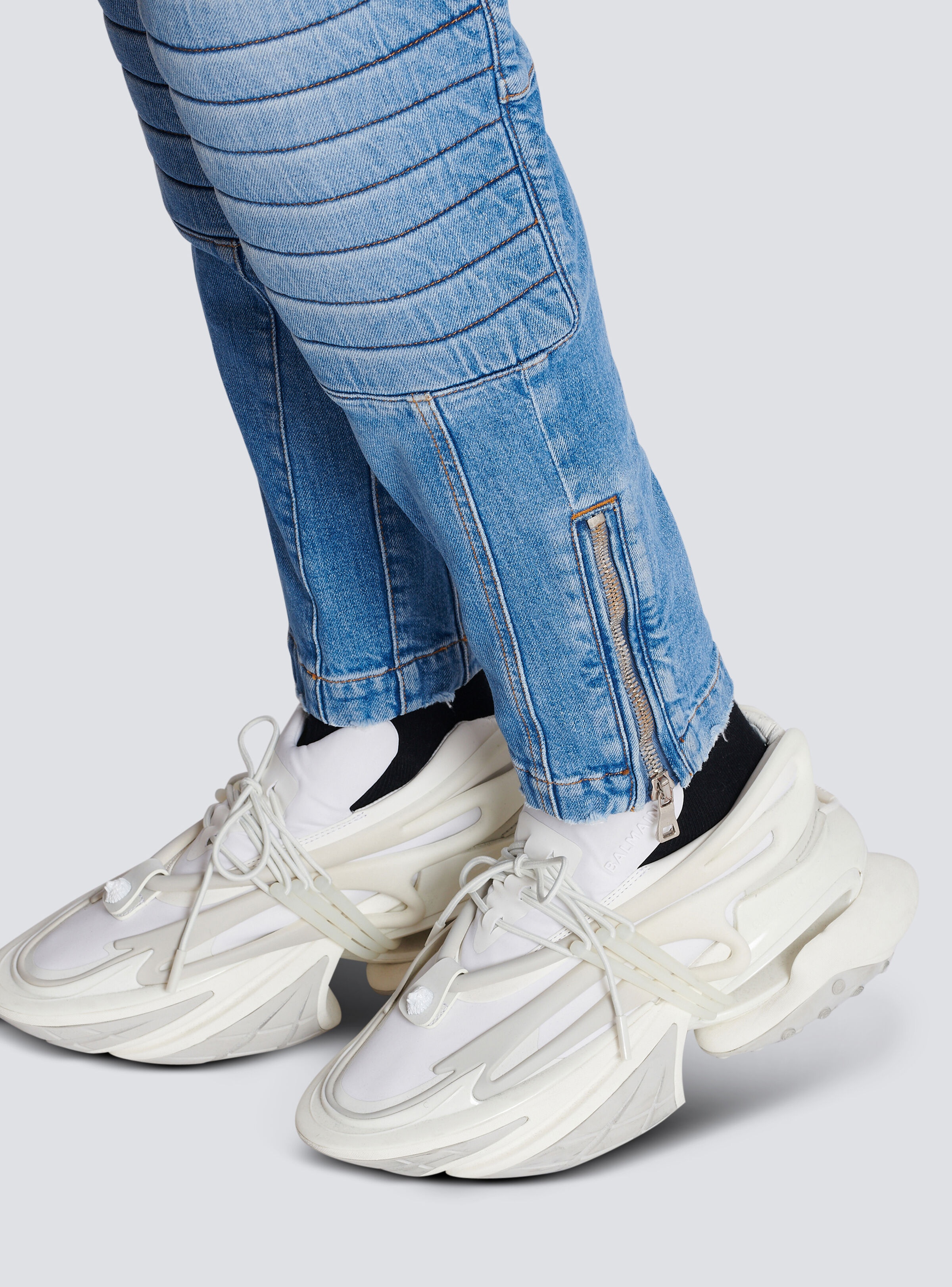 Ribbed cotton slim-fit jeans - 6