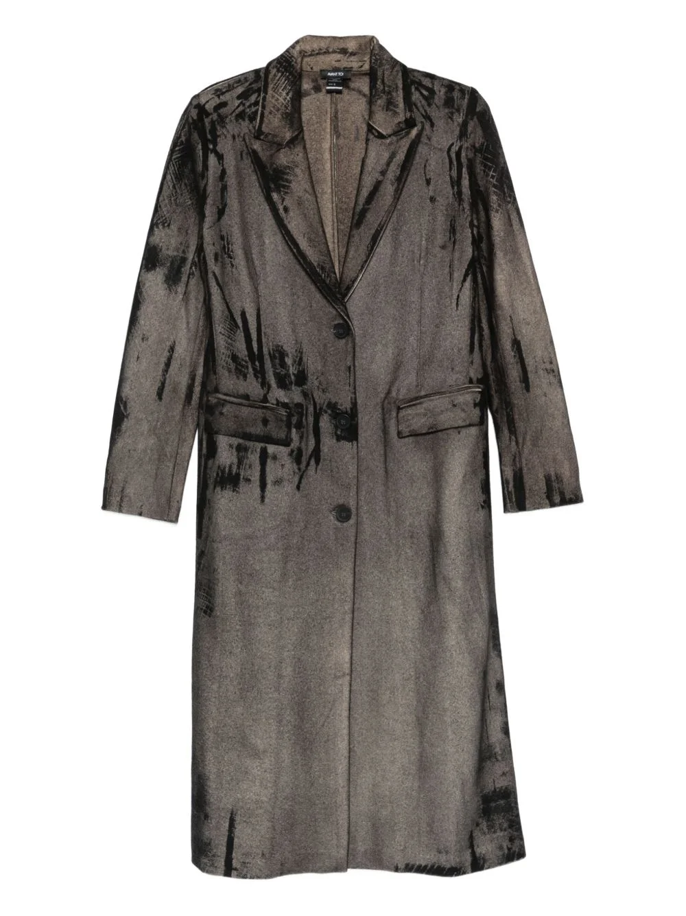 wool single-breasted coat - 1