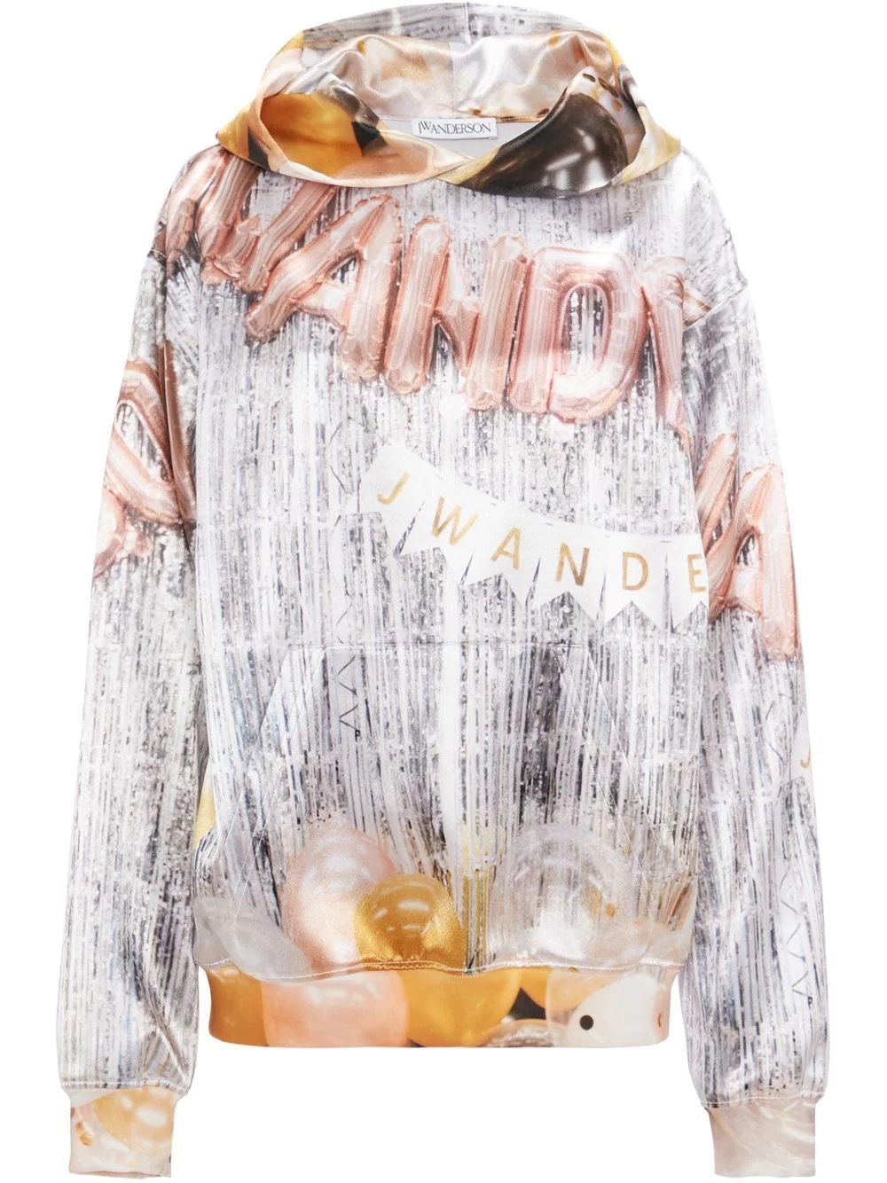 logo-print long-sleeve hoodie - 1