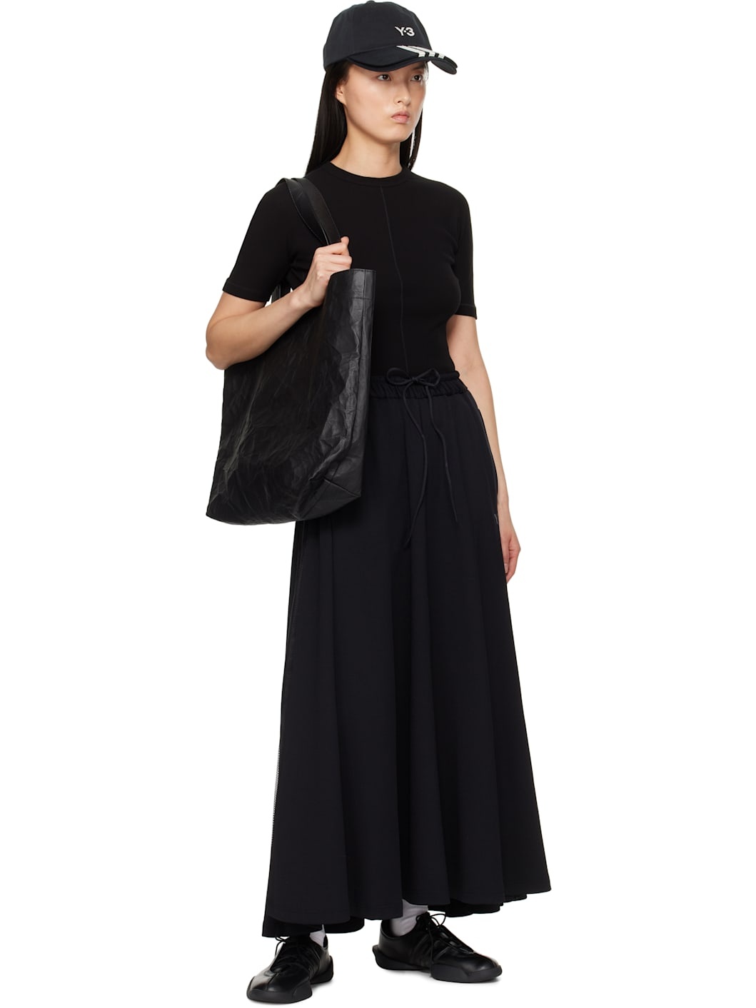 Black 3-Stripes Track Maxi Skirt - 4