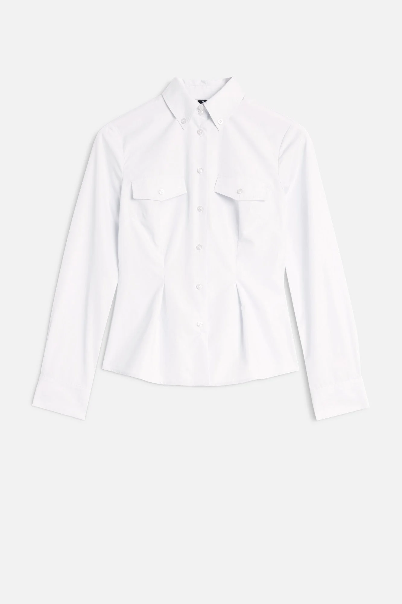 SLANT MILITARY SHIRT in Poplin Optical White - 1