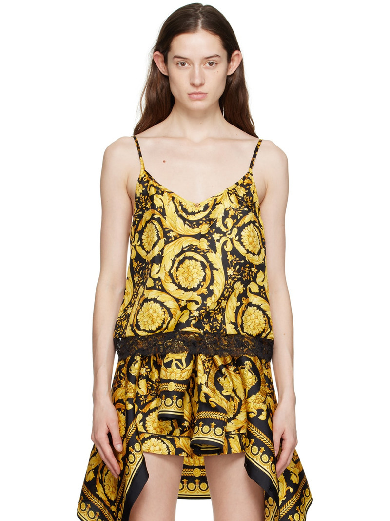 Black Barocco Tank Top - 1