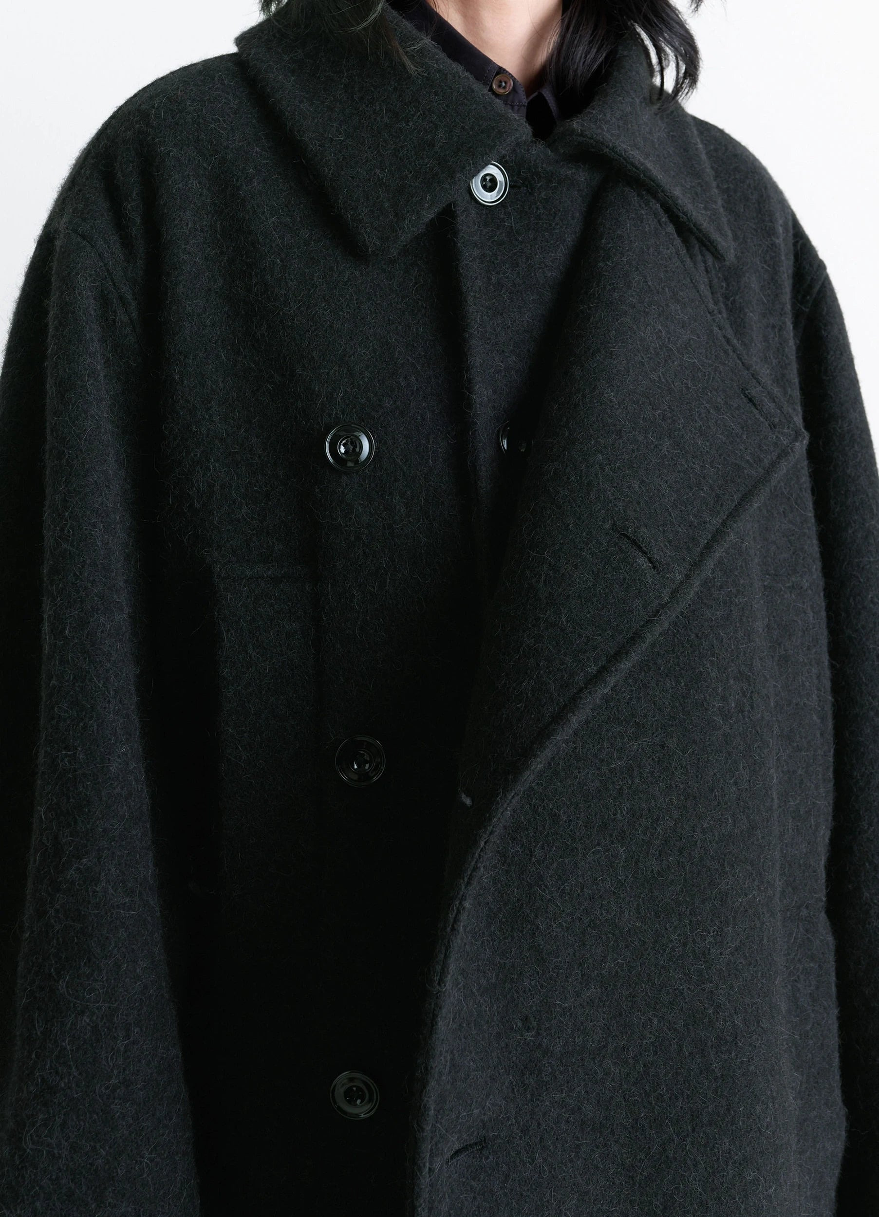SHORT ASYMMETRICAL BATHROBE COAT - 6