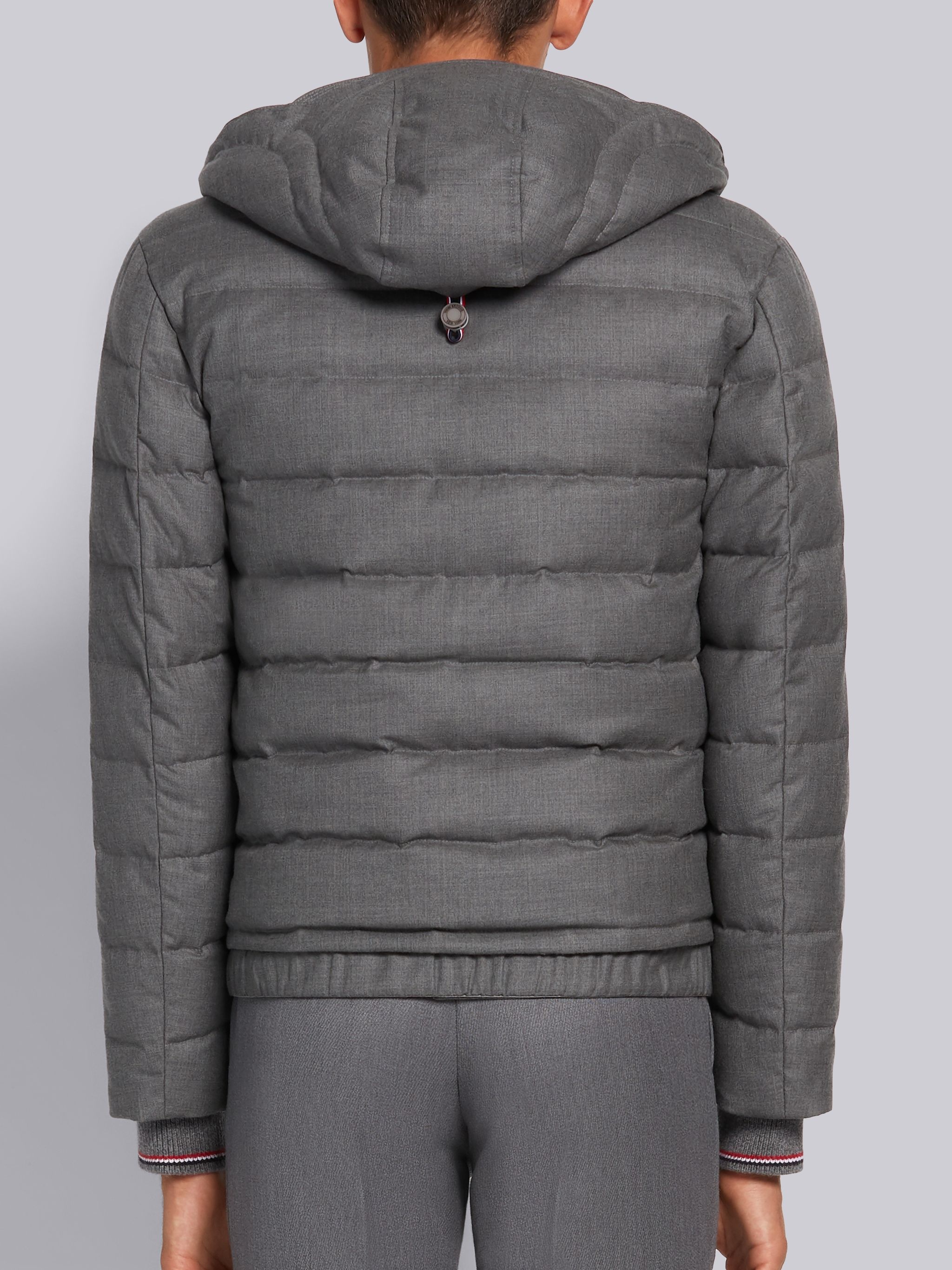 Medium Grey Down Filled Super 120s Twill Ski Jacket - 2