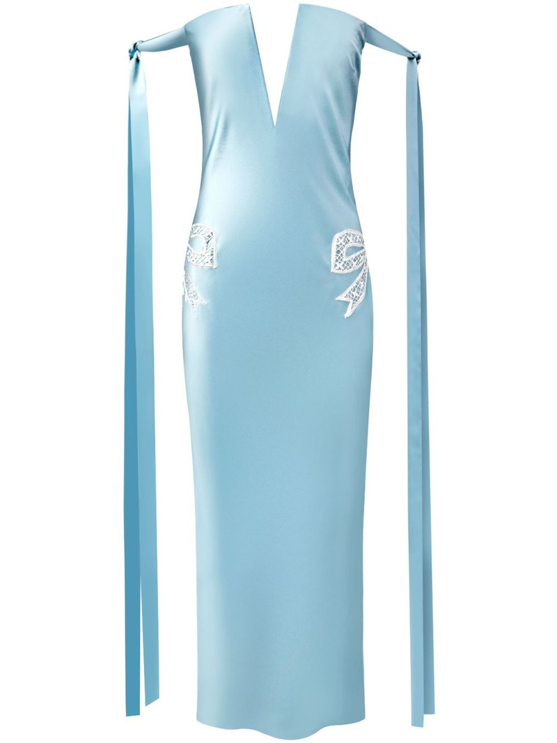 tied-sleeve strapless dress 1