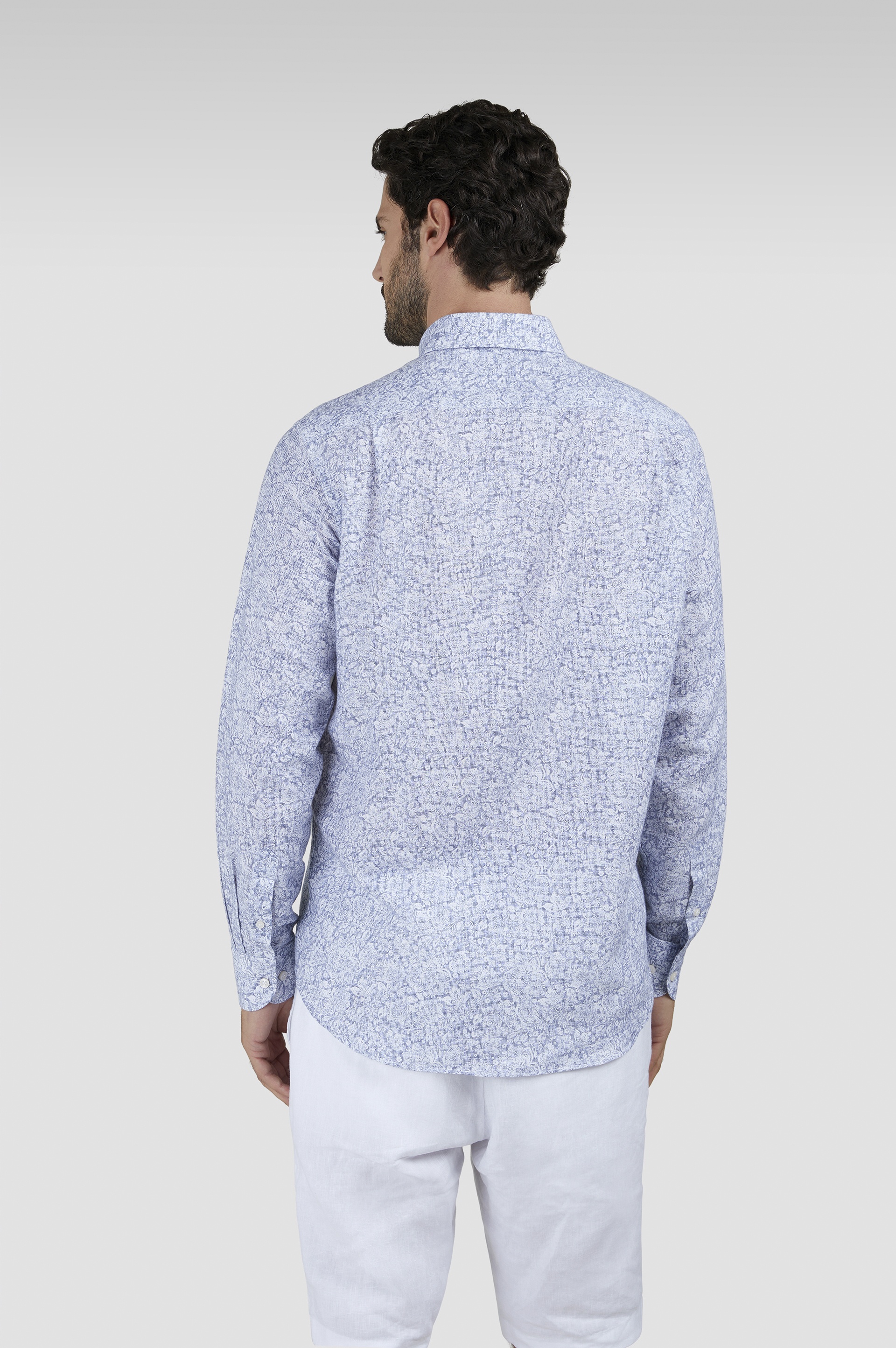 SHIRT IN LINEN AND COTTON WITH LIBERTY PRINT - 3