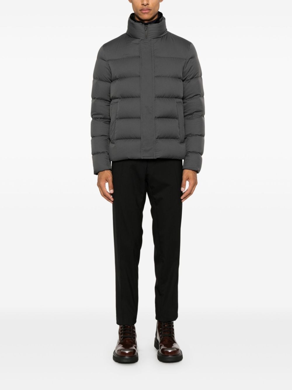 logo-plaque puffer jacket - 2