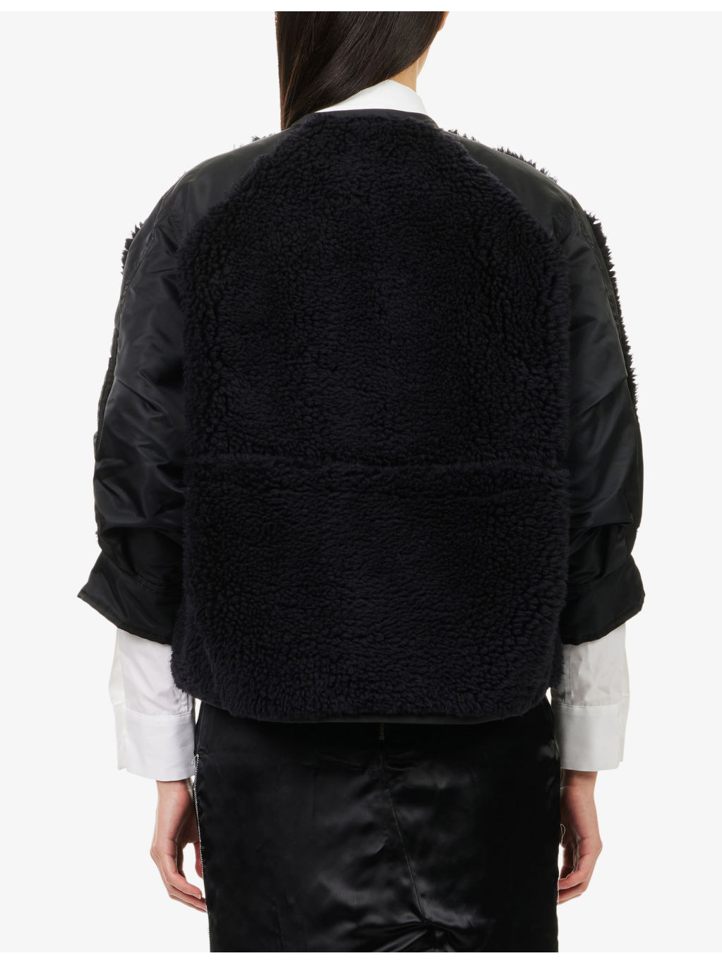 Contrast-Trims Faux-Shearling Blouson Jacket - 4