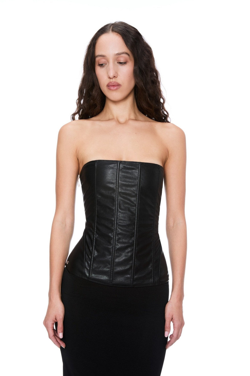 miaou LIBRA CORSET - BLACK VEGAN LEATHER outlook