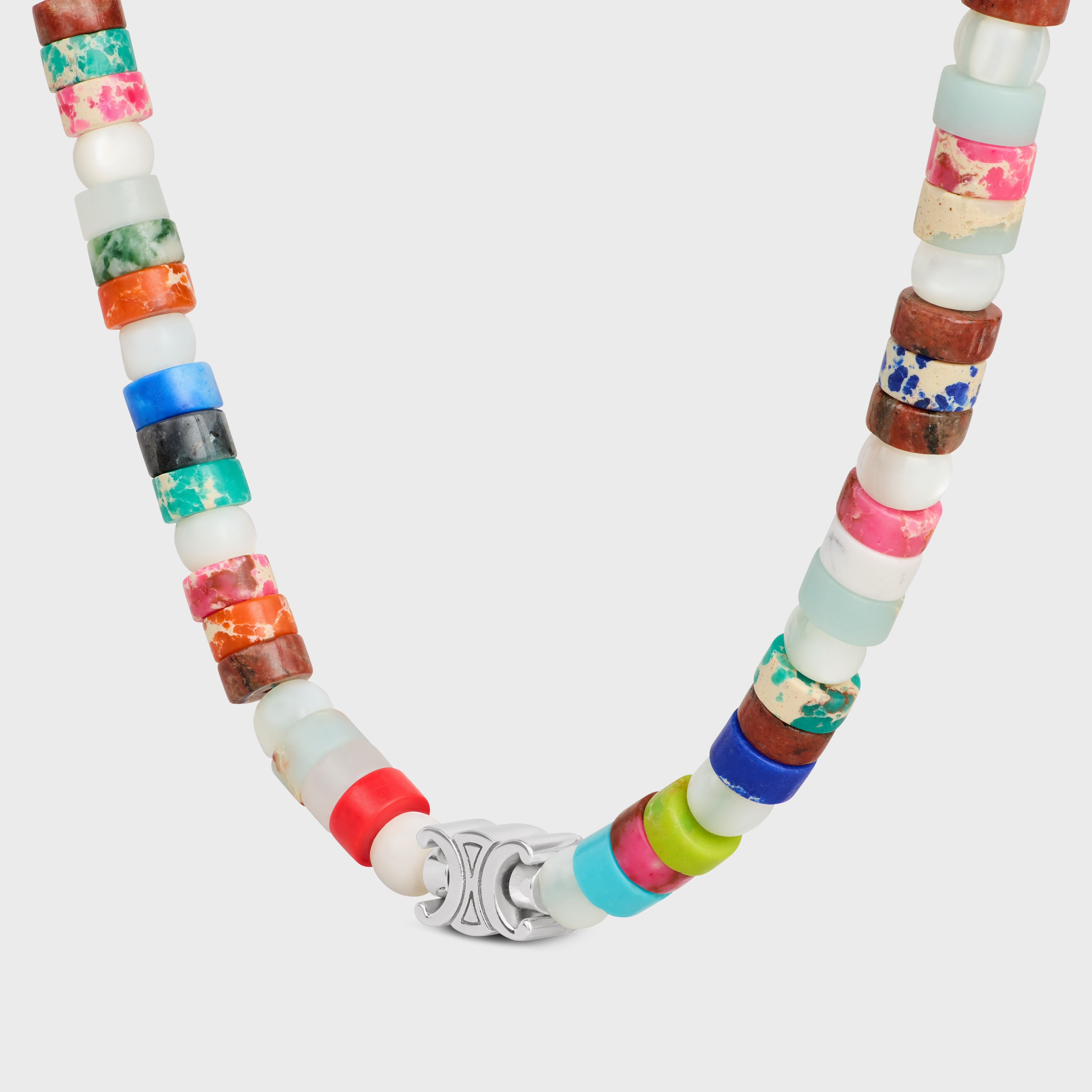ネックレス・チョーカー CELINE San Onofre Triomphe Necklace CELINE San Onofre Chunky Triomphe Necklace in Natural Stones