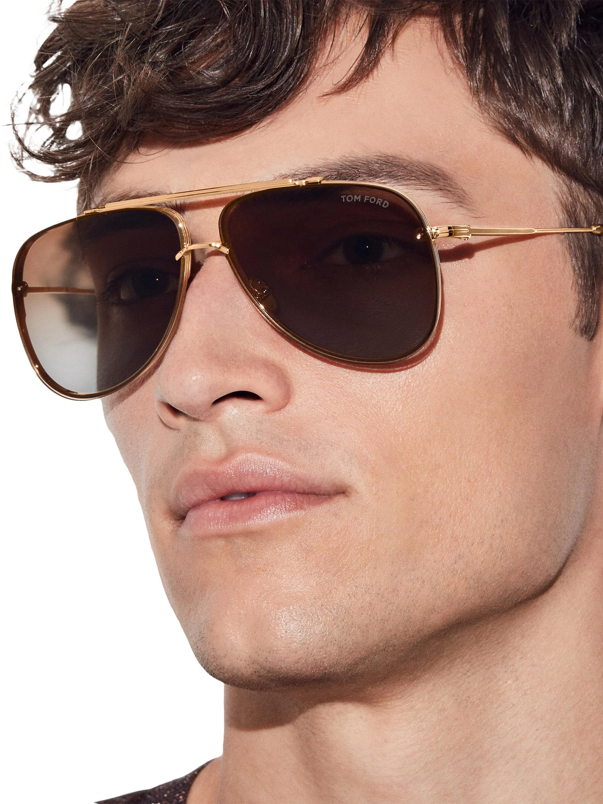 Men's Leon 62MM Pilot Sunglasses - Shiny Deep Brown - 1