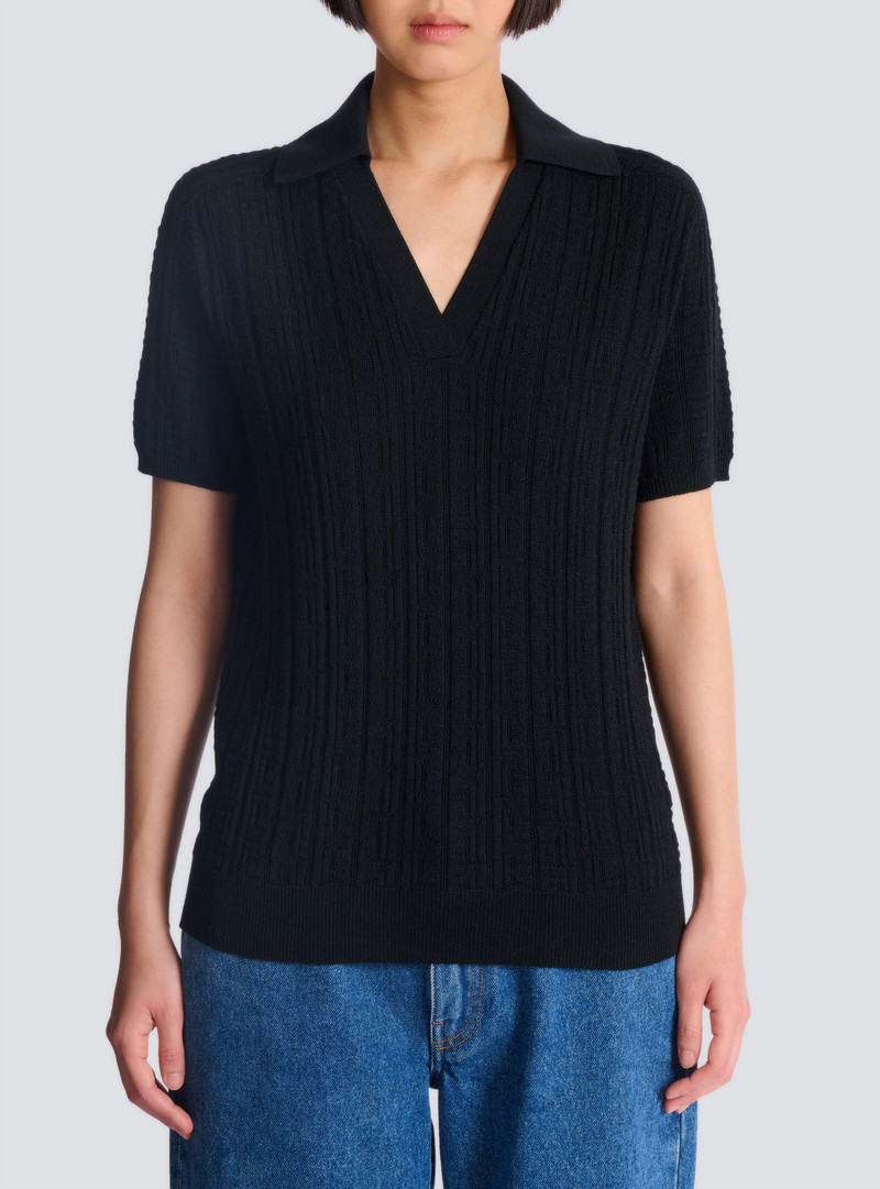 Monogram knit polo 5
