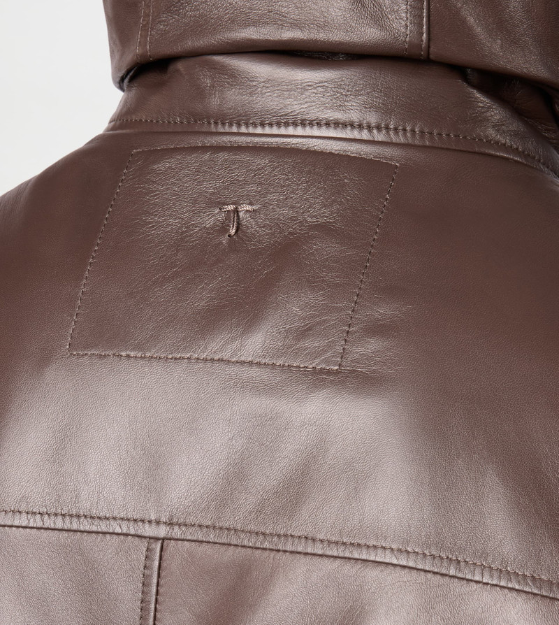 COMFORT FIT FIELD JACKET IN NAPPA LEATHER - BROWN 6