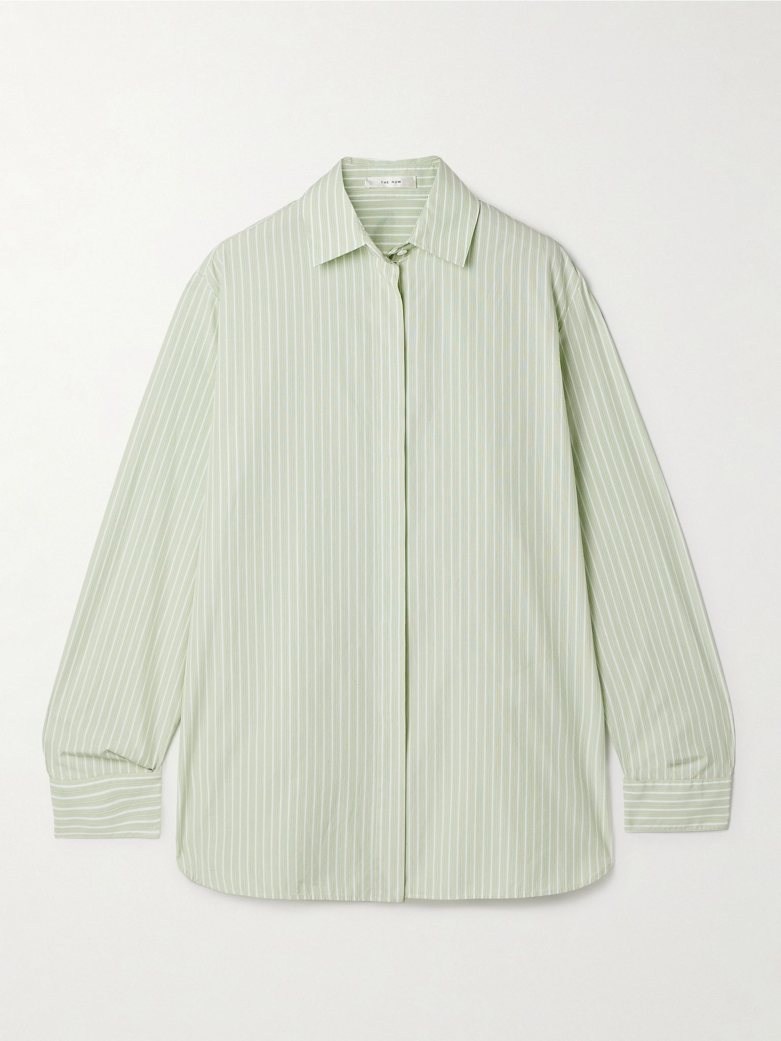 Vanda striped cotton-poplin shirt Green - 1