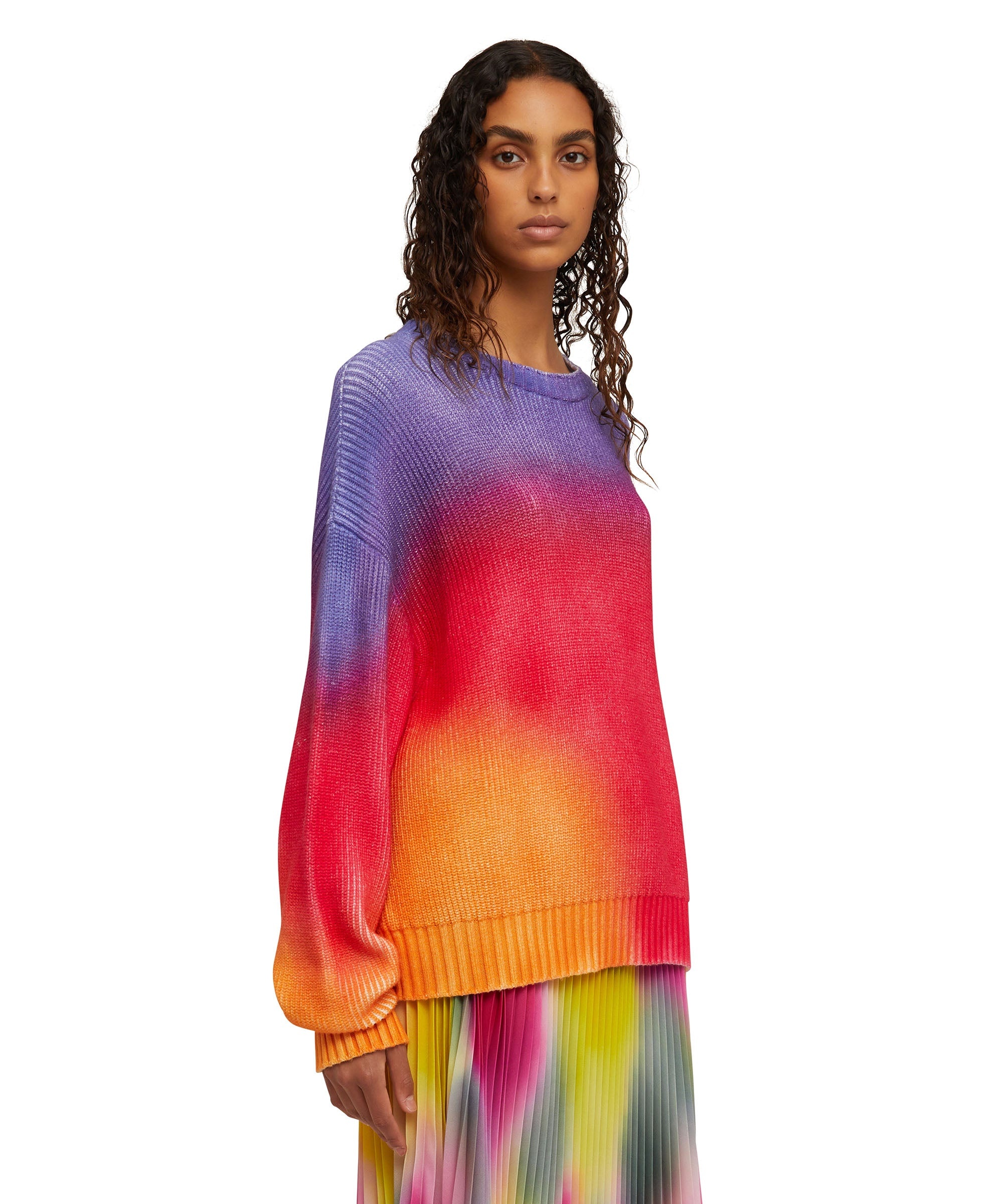 Cotton tie dye crewneck sweater - 4