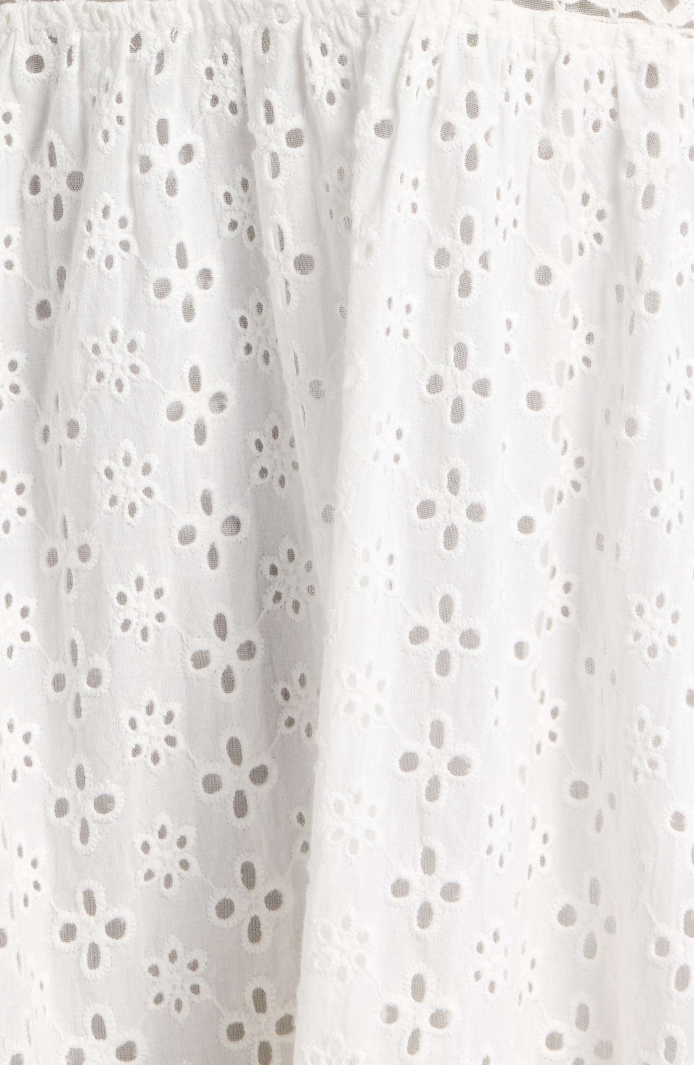 Poupette St Barth Cara Sequin Eyelet Cotton Cover-Up Mini Sundress in Natural White Plain at Nordstr - 5