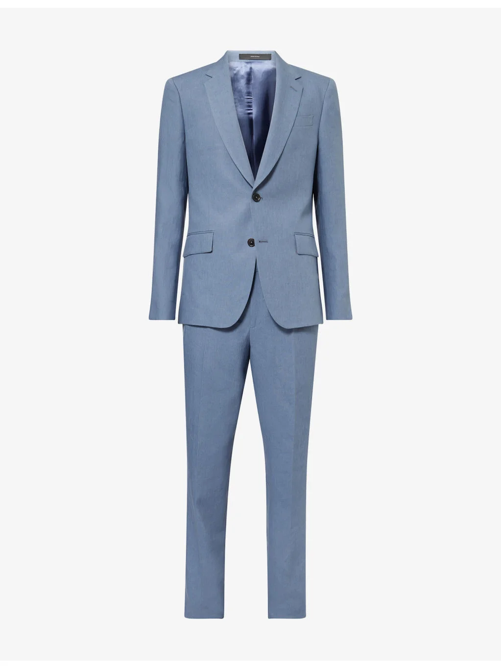 Single-Breasted Notch-Lapel Linen Suit - 1