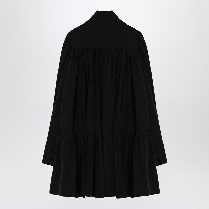 Saint Laurent Black Lavallière Dress In Silk Women - 2