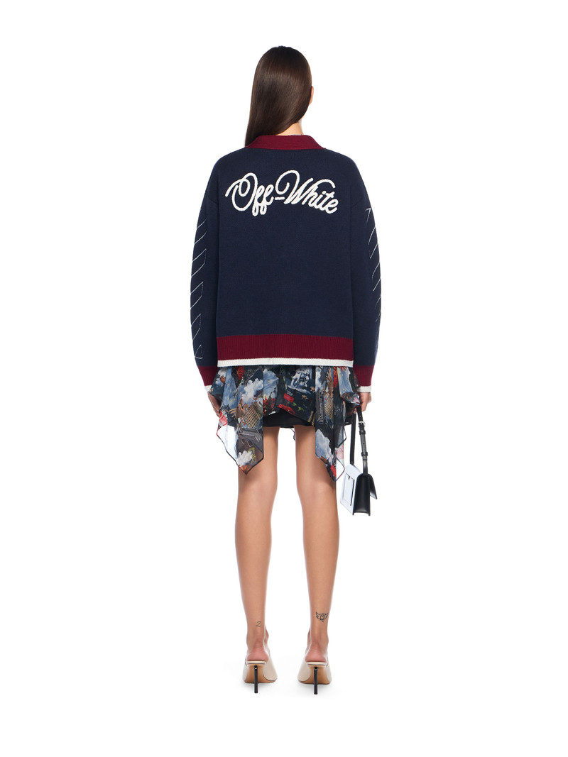 Jacquard Knit Varsity Cardigan 4