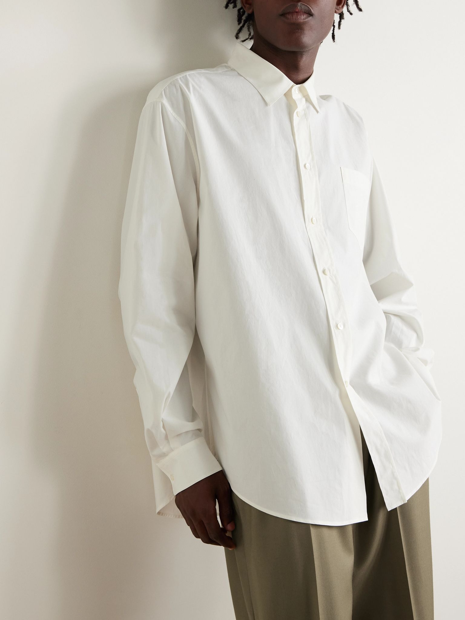 Thane Cotton-Poplin Shirt White - 3