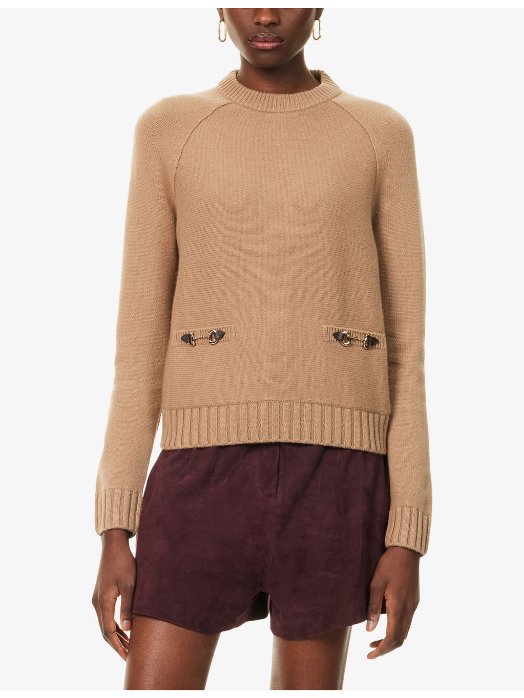 Horsebit-Embellished Wool and Cashmere-Blend Jumper - 3