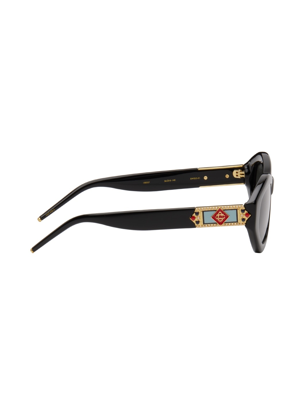 Black Monogram Plaque Sunglasses - 2