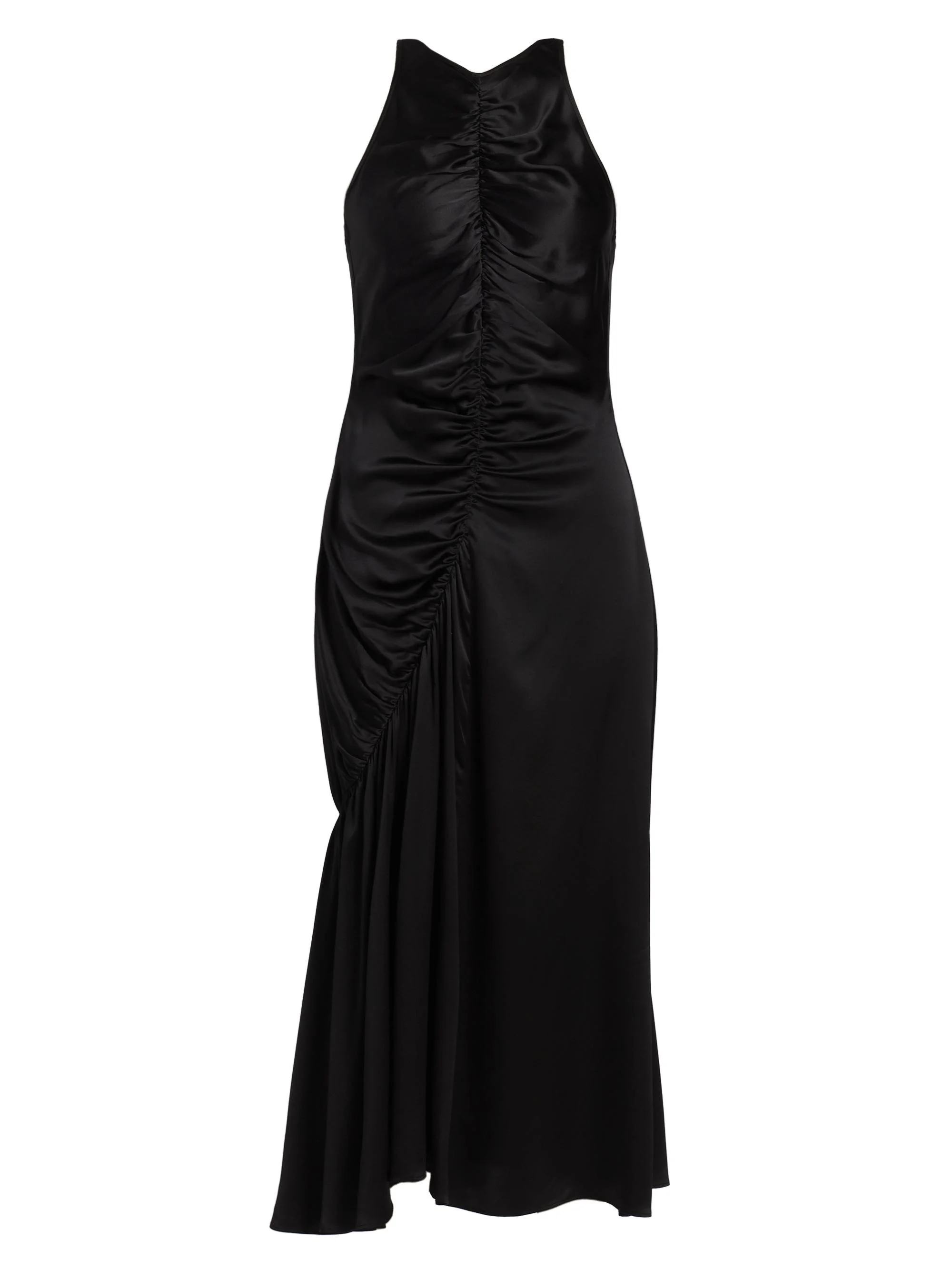 Women's Liquid Gathered Dress - Black - 1