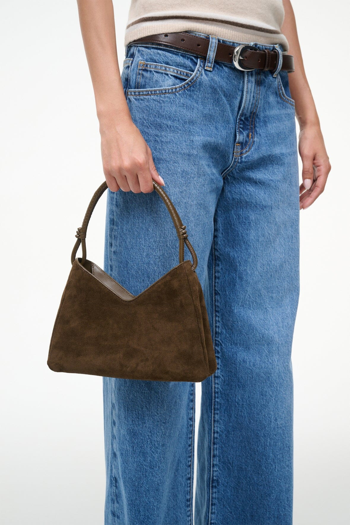 STAUD VALERIE SHOULDER BAG TRUFFLE SUEDE - 6