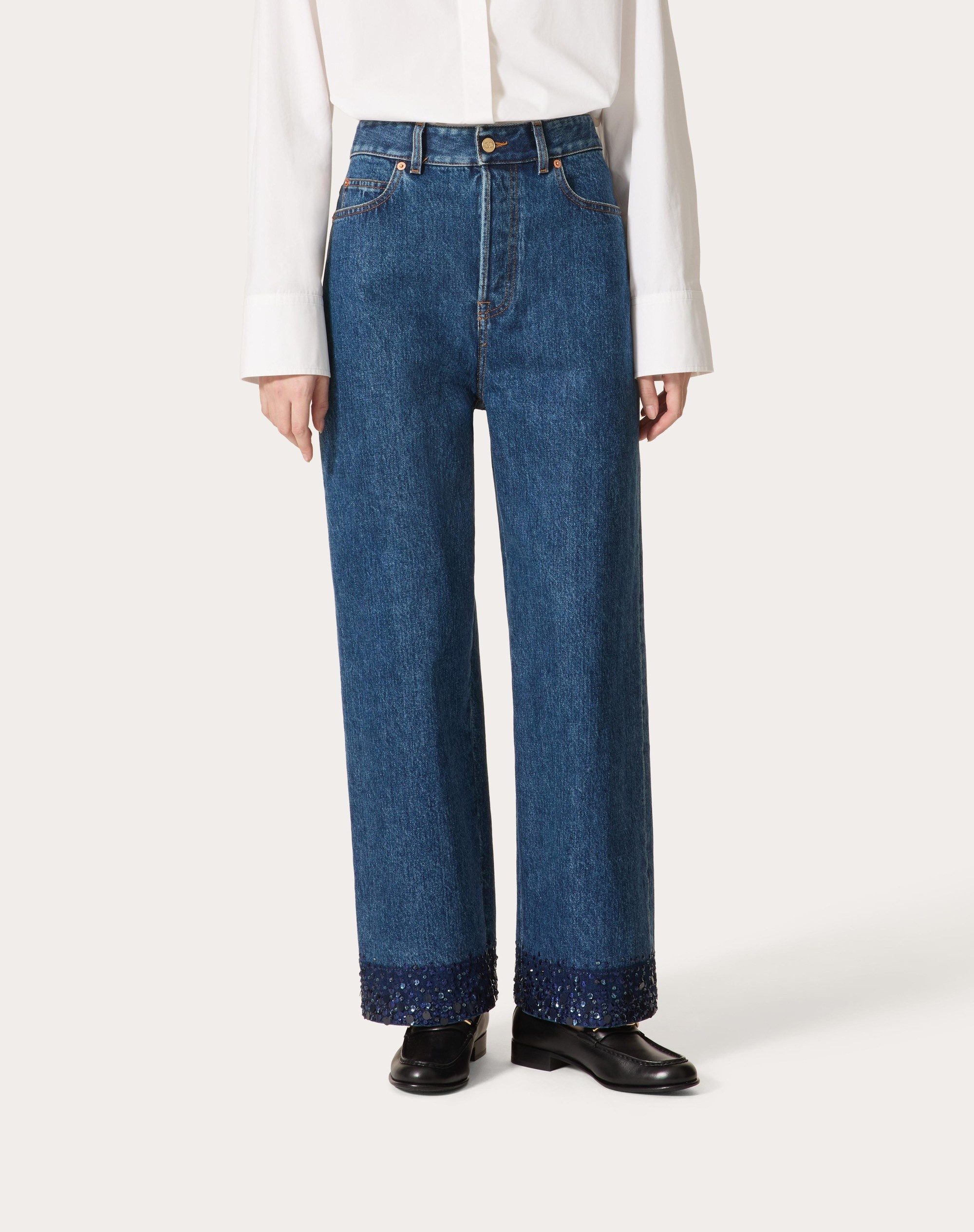 EMBROIDERED DENIM PANTS - 3