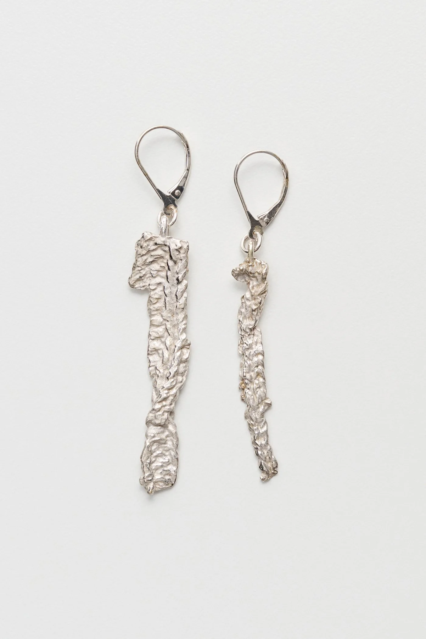 Casted Knit Earring Frosted White Sterling Silver - 1