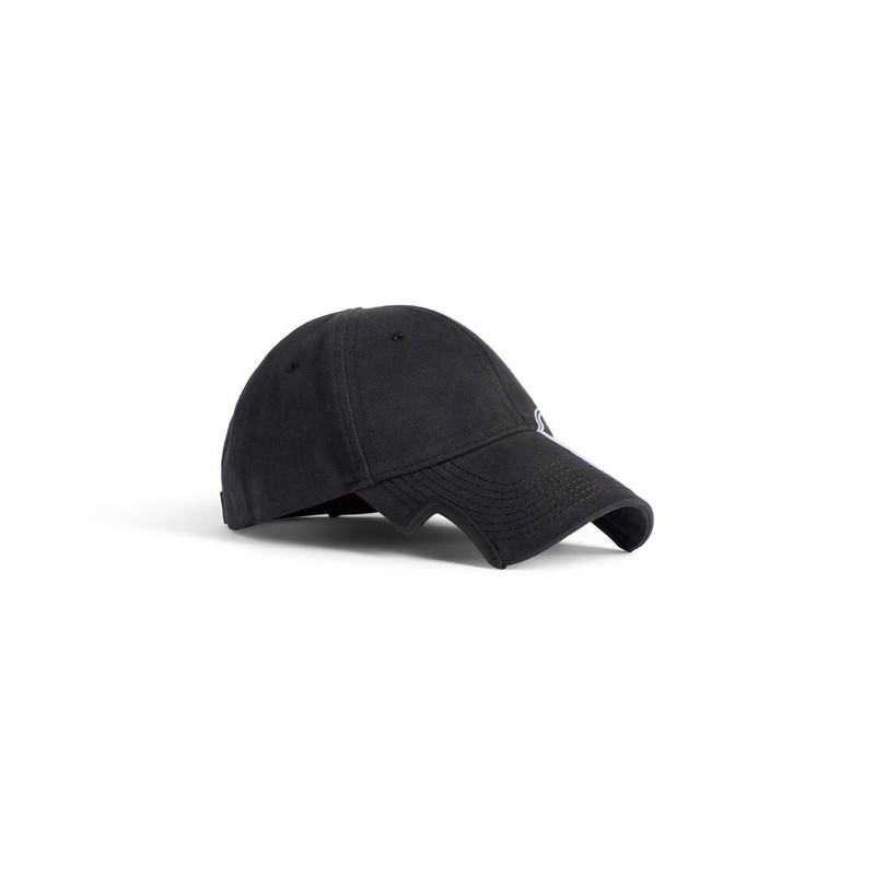 BALENCIAGA Men's Cursive Cap in Washed Black outlook