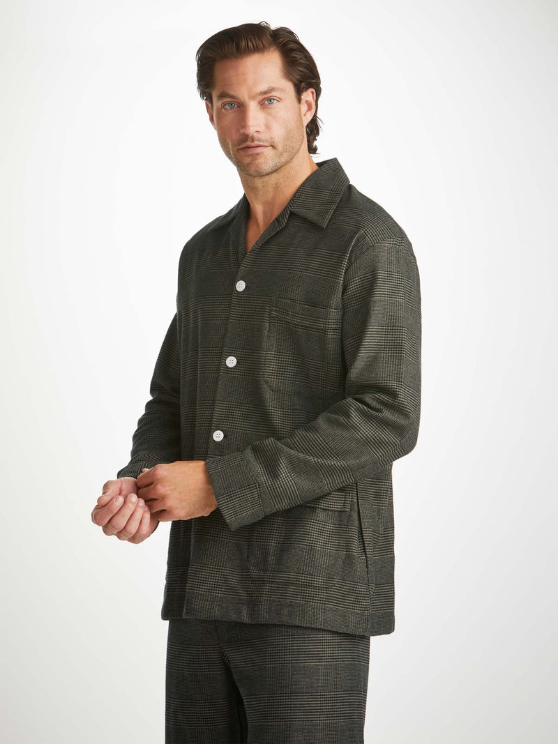 Men's Classic Fit Pyjamas Kelburn 41 Brushed Cotton Khaki - 2